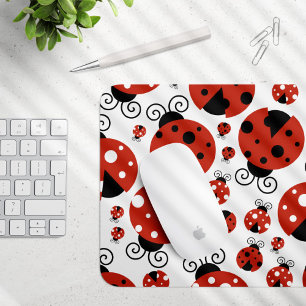 Pattern Of Ladybugs, Cute Ladybugs, Red Ladybugs Mouse Pad