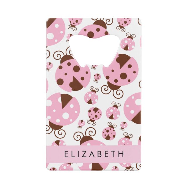 Pattern Of Ladybugs, Pink Ladybugs, Your Name (Front)