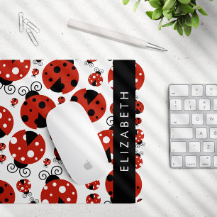 Pattern Of Ladybugs, Red Ladybugs, Your Name Mouse Pad