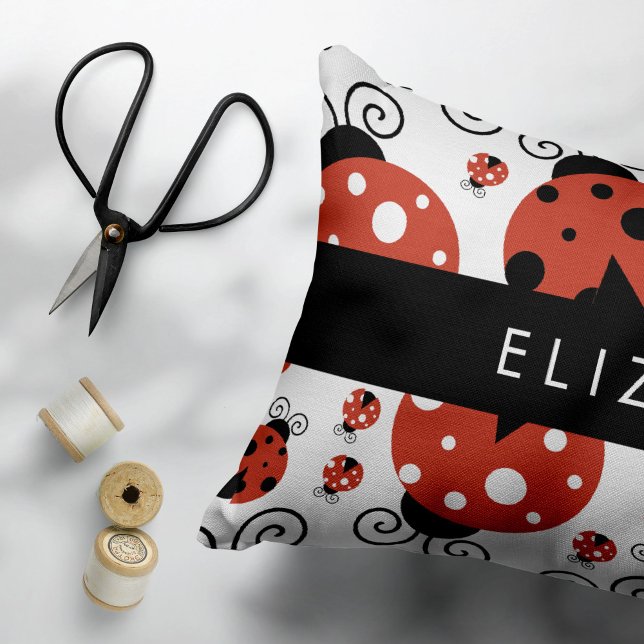Pattern Of Ladybugs, Red Ladybugs, Your Name Pillowcase (Creator Uploaded)