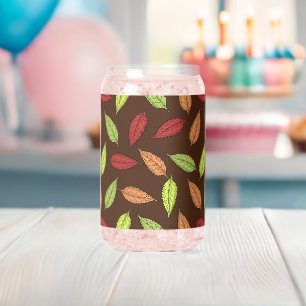 Pattern Of Leaves, Colourful Leaves, Autumn Leaves Can Glass