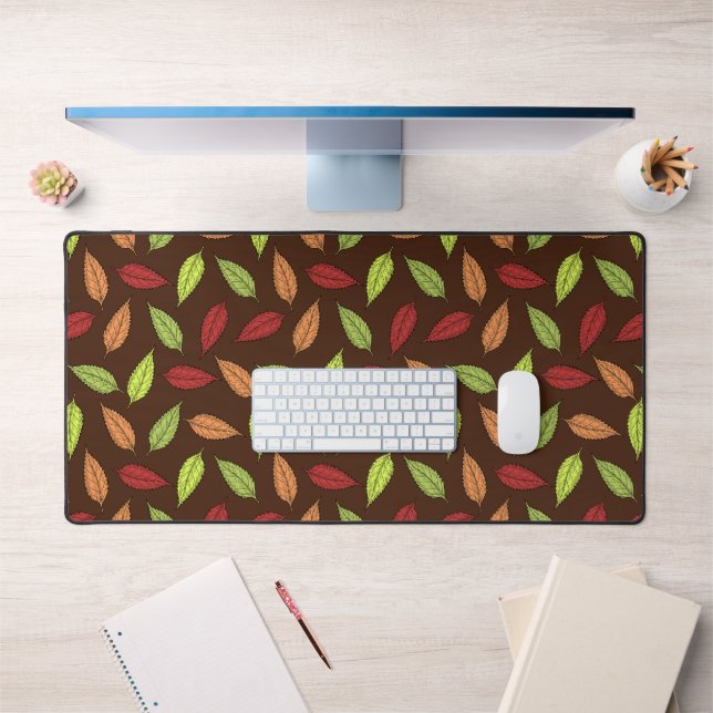 Pattern Of Leaves, Colourful Leaves, Autumn Leaves Desk Mat (Office 1)