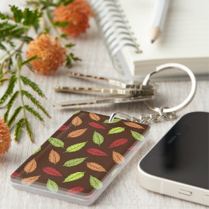 Pattern Of Leaves, Colourful Leaves, Autumn Leaves Key Ring