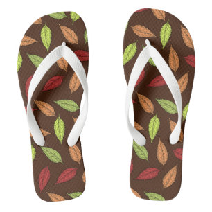Pattern Of Leaves, Colourful Leaves, Autumn Leaves Thongs