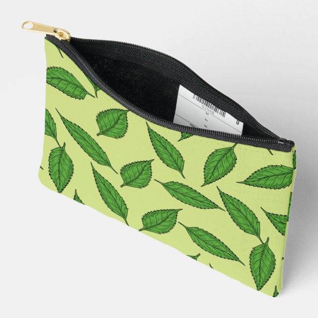 Pattern Of Leaves, Leaf Pattern, Spring Leaves Accessory Pouch (Open)