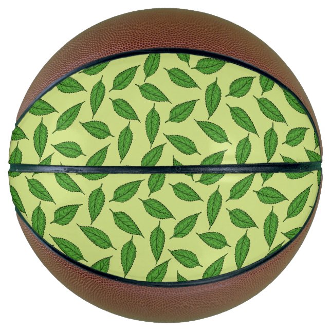 Pattern Of Leaves, Leaf Pattern, Spring Leaves Basketball (Front)