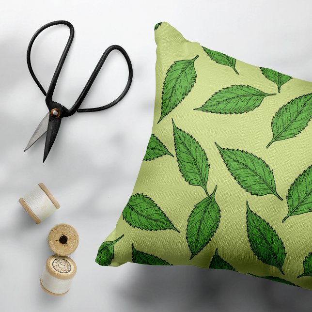 Pattern Of Leaves, Leaf Pattern, Spring Leaves Decorative Cushion (Creator Uploaded)