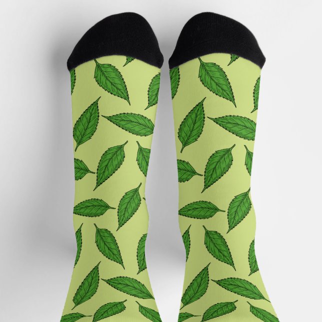 Pattern Of Leaves, Leaf Pattern, Spring Leaves Socks (Top)