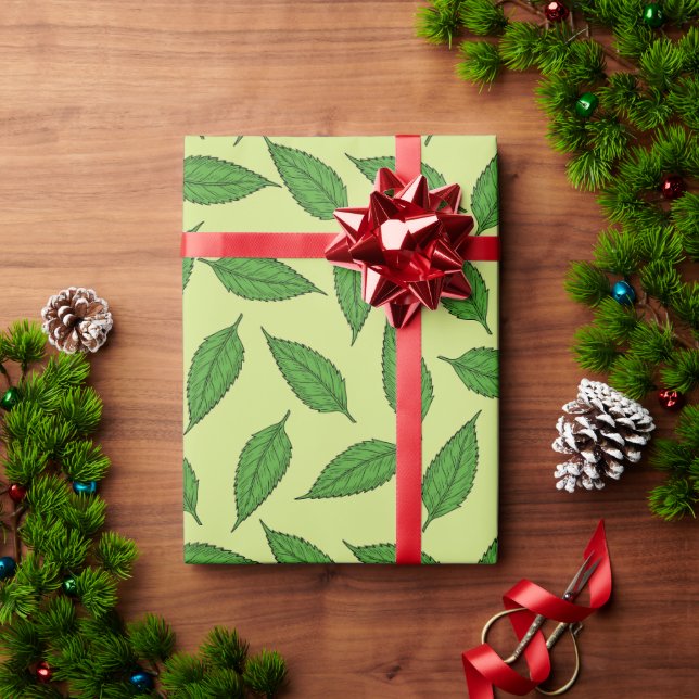 Pattern Of Leaves, Leaf Pattern, Spring Leaves Wrapping Paper (Holiday Gift)