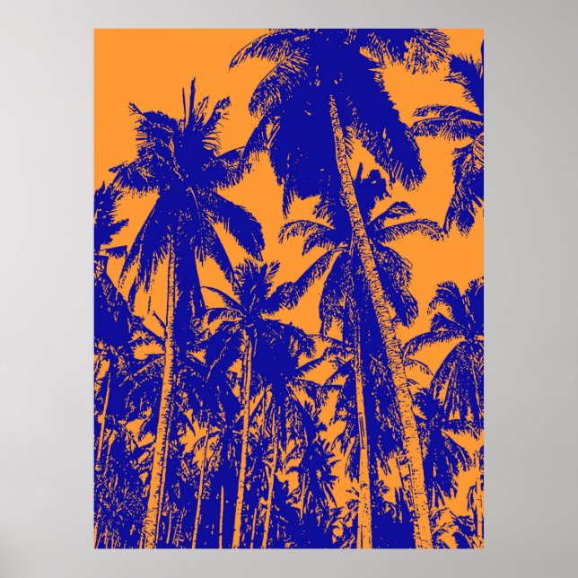 Pattern of leaves. Tropical Palm trees Poster (Front)
