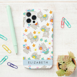 Pattern Of Llamas, Alpacas, Flowers, Your Name iPhone 12 Pro Case
