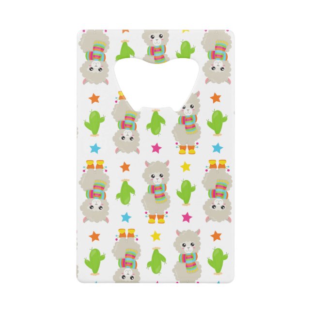 Pattern Of Llamas, Cute Llamas, Alpacas, Cactus (Front)