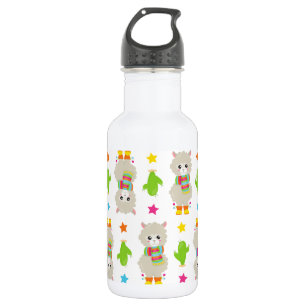 Pattern Of Llamas, Cute Llamas, Alpacas, Cactus 532 Ml Water Bottle