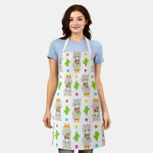 Pattern Of Llamas, Cute Llamas, Alpacas, Cactus Apron