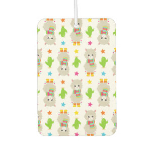 Pattern Of Llamas, Cute Llamas, Alpacas, Cactus Car Air Freshener