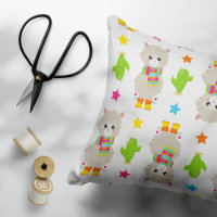Pattern Of Llamas, Cute Llamas, Alpacas, Cactus