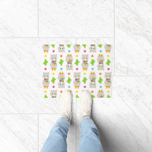 Pattern Of Llamas, Cute Llamas, Alpacas, Cactus Doormat
