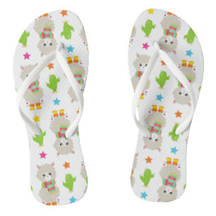 Pattern Of Llamas, Cute Llamas, Alpacas, Cactus Thongs