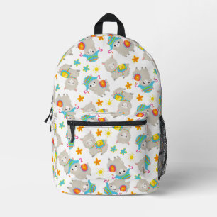 Pattern Of Llamas, Cute Llamas, Alpacas, Flowers Printed Backpack