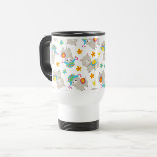 Pattern Of Llamas, Cute Llamas, Alpacas, Flowers Travel Mug