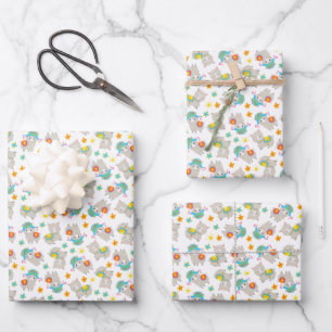 Pattern Of Llamas, Cute Llamas, Alpacas, Flowers Wrapping Paper Sheet