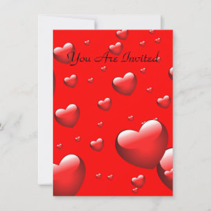 Pattern of many Floating Hearts. Invitation