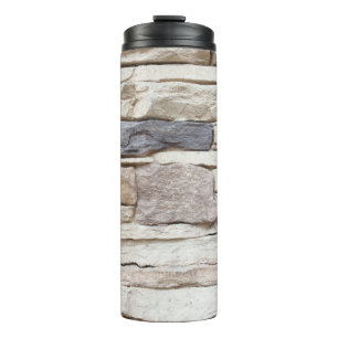 Pattern of Modern stone Brick Wall Surfaced backgr Thermal Tumbler