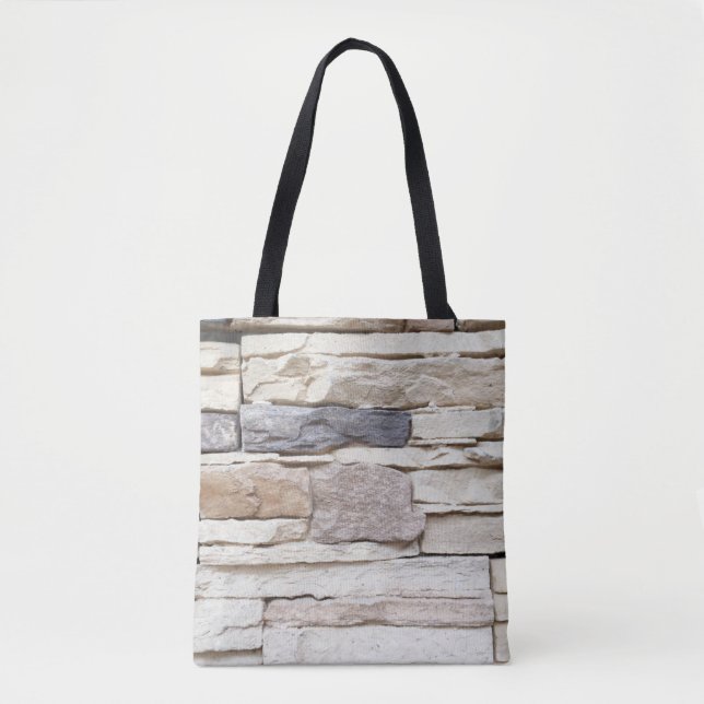 Pattern of Modern stone Brick Wall Surfaced backgr Tote Bag (Front)