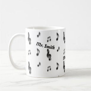 Pattern of Musical Notes Music Teacher Thank You Coffee Mug