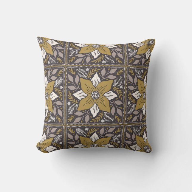 pattern of mustard yellow cushion (Front)