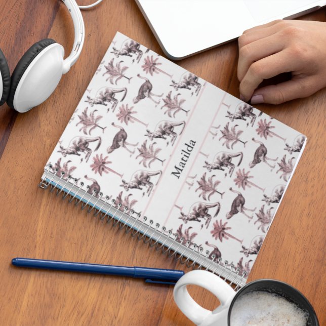 Pattern of ostriches and kangaroos and palm trees  notebook (Creator Uploaded)