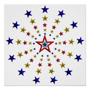 Pattern of Patriotic Stars 20x20 Poster