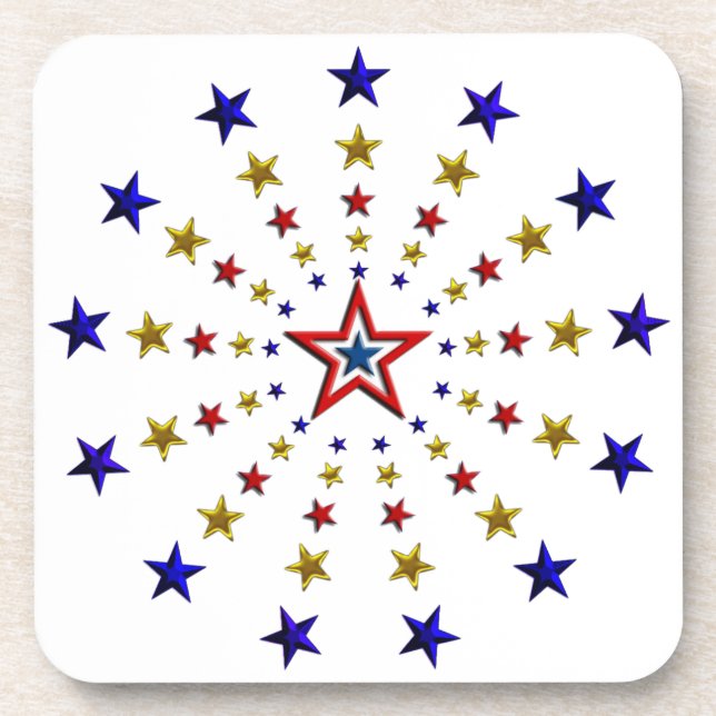 Pattern of Patriotic Stars Coaster (Front)