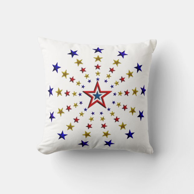 Pattern of Patriotic Stars Cushion (Front)