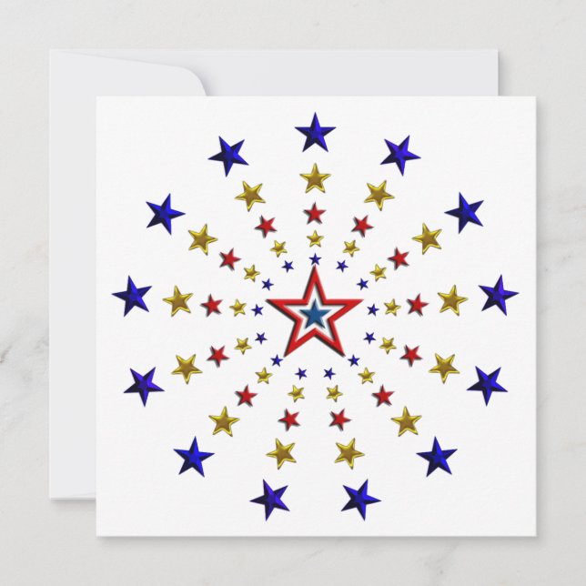 Pattern of Patriotic Stars Invitation (Front)