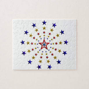 Pattern of Patriotic Stars Jigsaw Puzzle