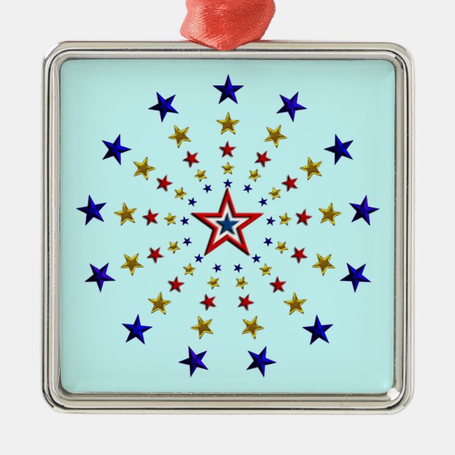 Pattern of Patriotic Stars Metal Ornament (Front)
