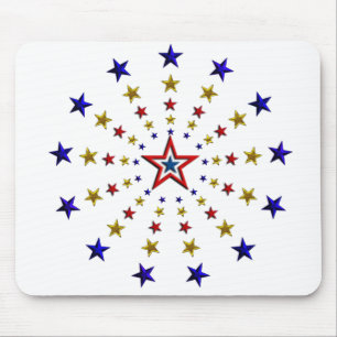 Pattern of Patriotic Stars Mouse Pad