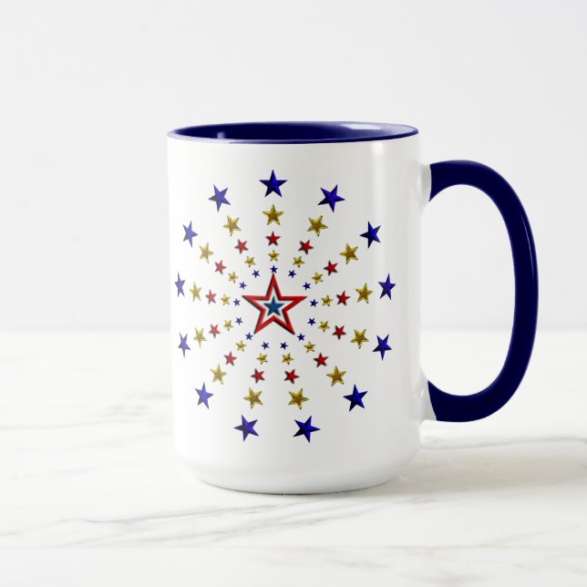 Pattern of Patriotic Stars Mug (Right)
