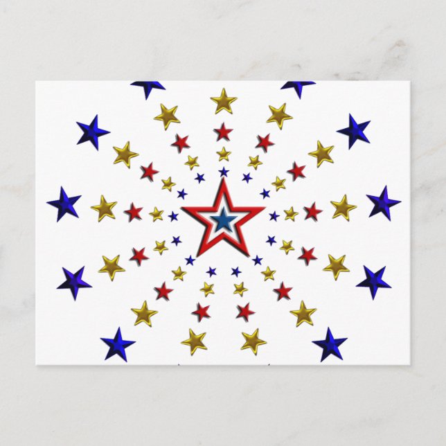 Pattern of Patriotic Stars Postcard (Front)