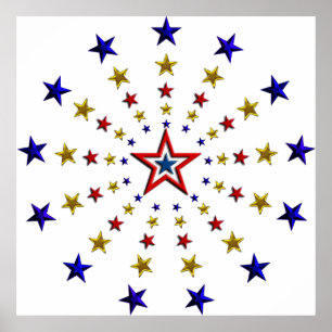 Pattern of Patriotic Stars Poster