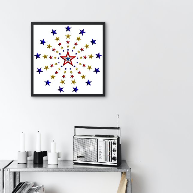 Pattern of Patriotic Stars Small Poster (Creator Uploaded)