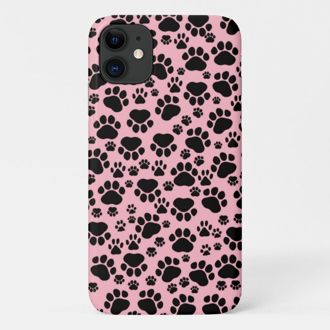 Pattern Of Paws, Black Paws, Dog Paws, Animal Paws Case-Mate iPhone Case (Back)