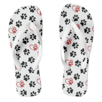 Pattern Of Paws, Black Paws, Red Paws, Hearts