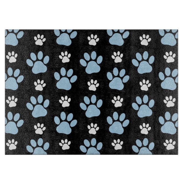 Pattern Of Paws, Blue Paws, Dog Paws, Animal Paws Cutting Board (Front)