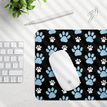 Pattern Of Paws, Blue Paws, Dog Paws, Animal Paws Mouse Pad<br><div class="desc">Cute,  fun and adorable pattern with blue and white paws. Modern and trendy gift,  perfect for the dog lover in your life.</div>
