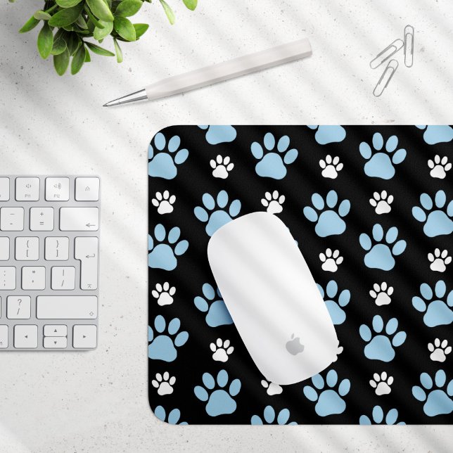 Pattern Of Paws, Blue Paws, Dog Paws, Animal Paws Mouse Pad (Creator Uploaded)