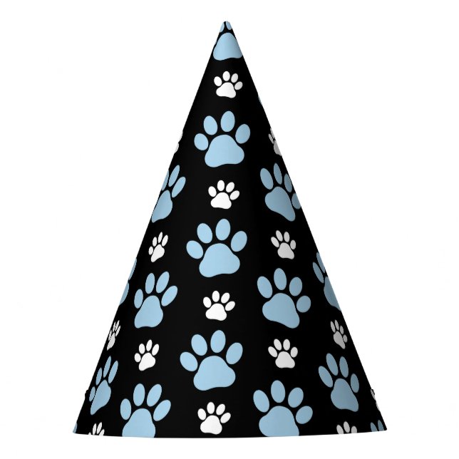 Pattern Of Paws, Blue Paws, Dog Paws, Animal Paws Party Hat (Front)