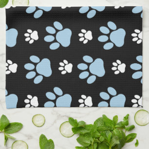 Pattern Of Paws, Blue Paws, Dog Paws, Animal Paws Tea Towel