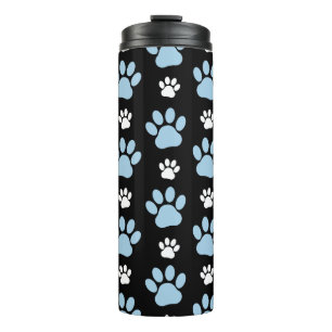 Pattern Of Paws, Blue Paws, Dog Paws, Animal Paws Thermal Tumbler